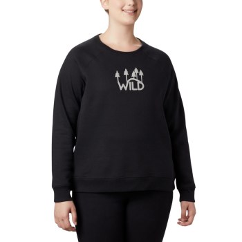 Columbia Hart Mountain Long Sleeve Graphic Crew Plus Size - Sweatshirt Damen Schwarz - UPDQ13405
